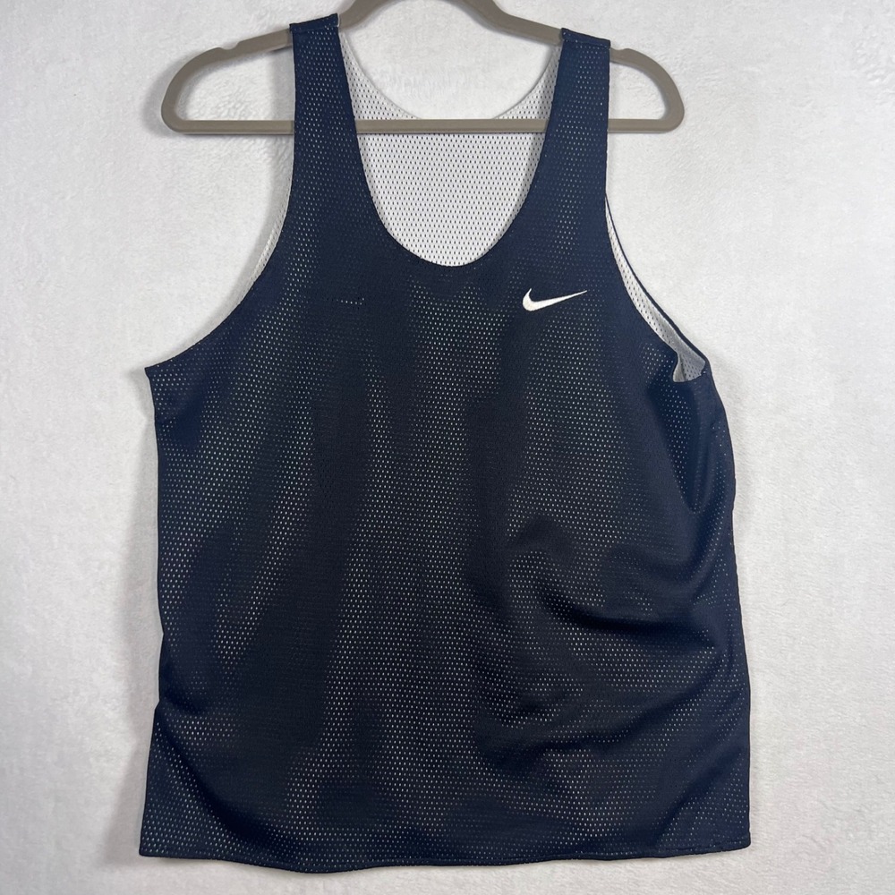 Nike Reversible Basketball Jersey Mesh Tank Top Black White Swoosh